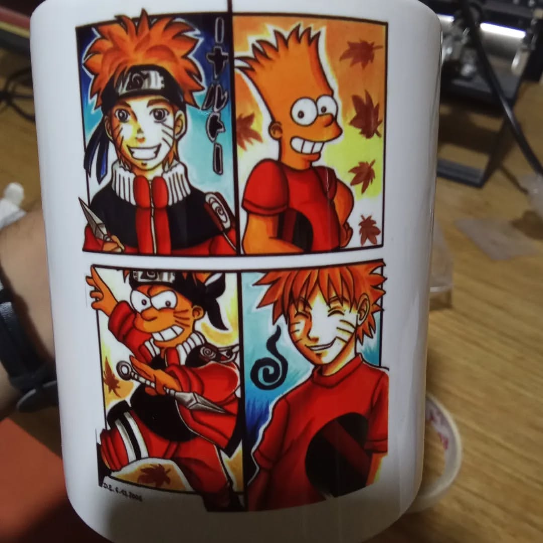 Taza Naruto Uzumaki y Bart Simpson
